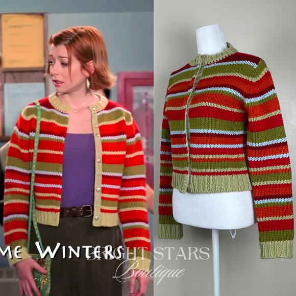 Rare Stripe Cardigan ASO Willow Rosenberg Buffy The Vampire Slayer Multicolor - Picture 3 of 16